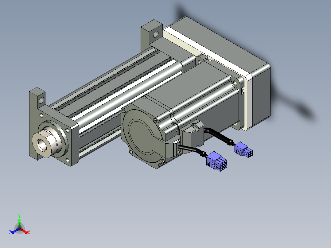 折返式电动缸G-210400正等轴测图