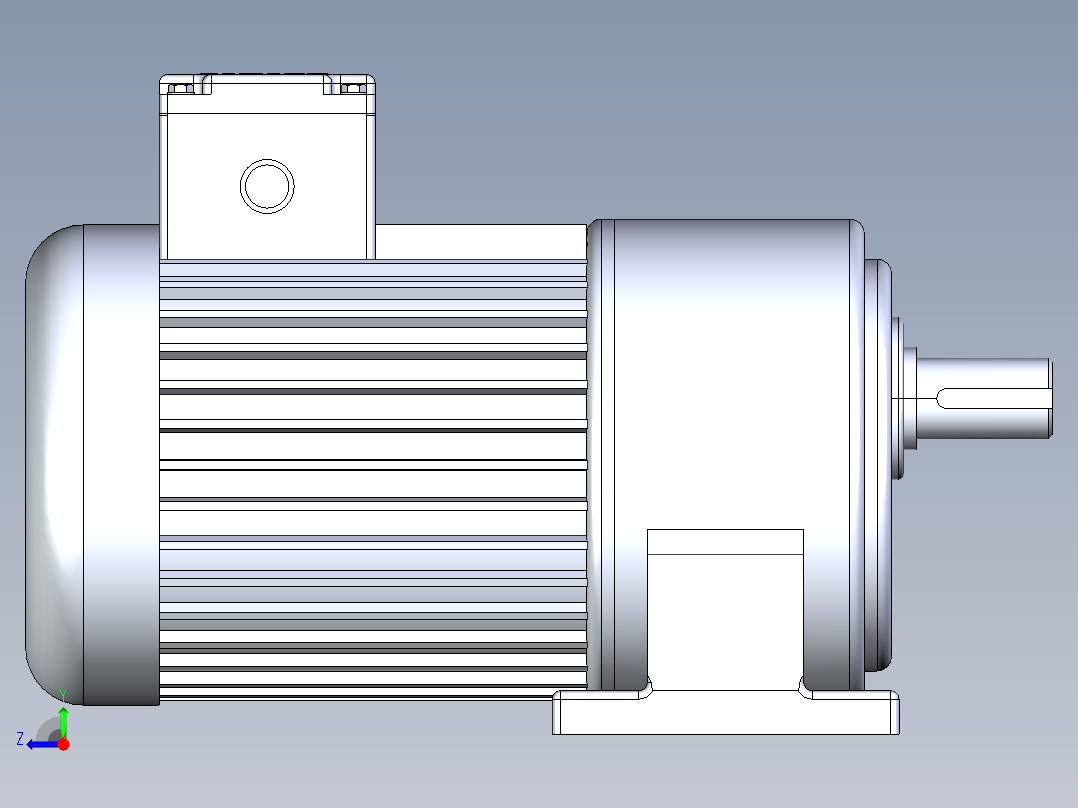 BH型卧式三相（铝）铁壳（刹车）齿轮减速马达[BH-28-0.4-15-90-SG3-TL]右视图