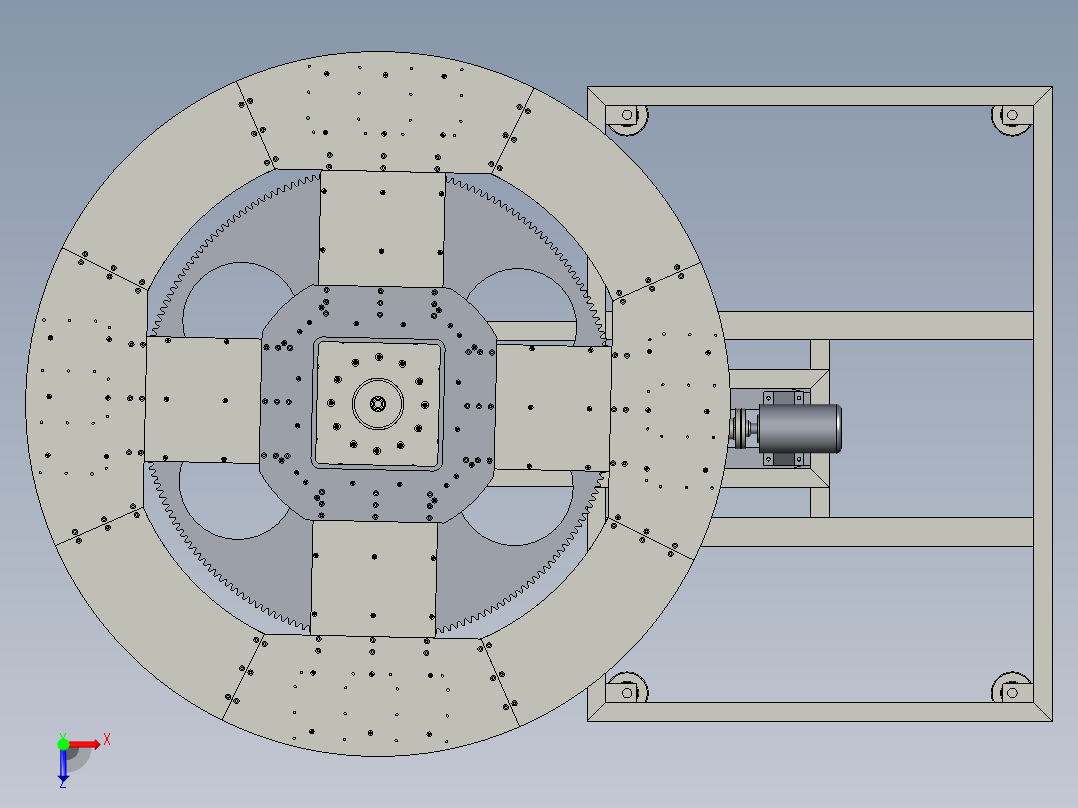 大型转盘俯视图