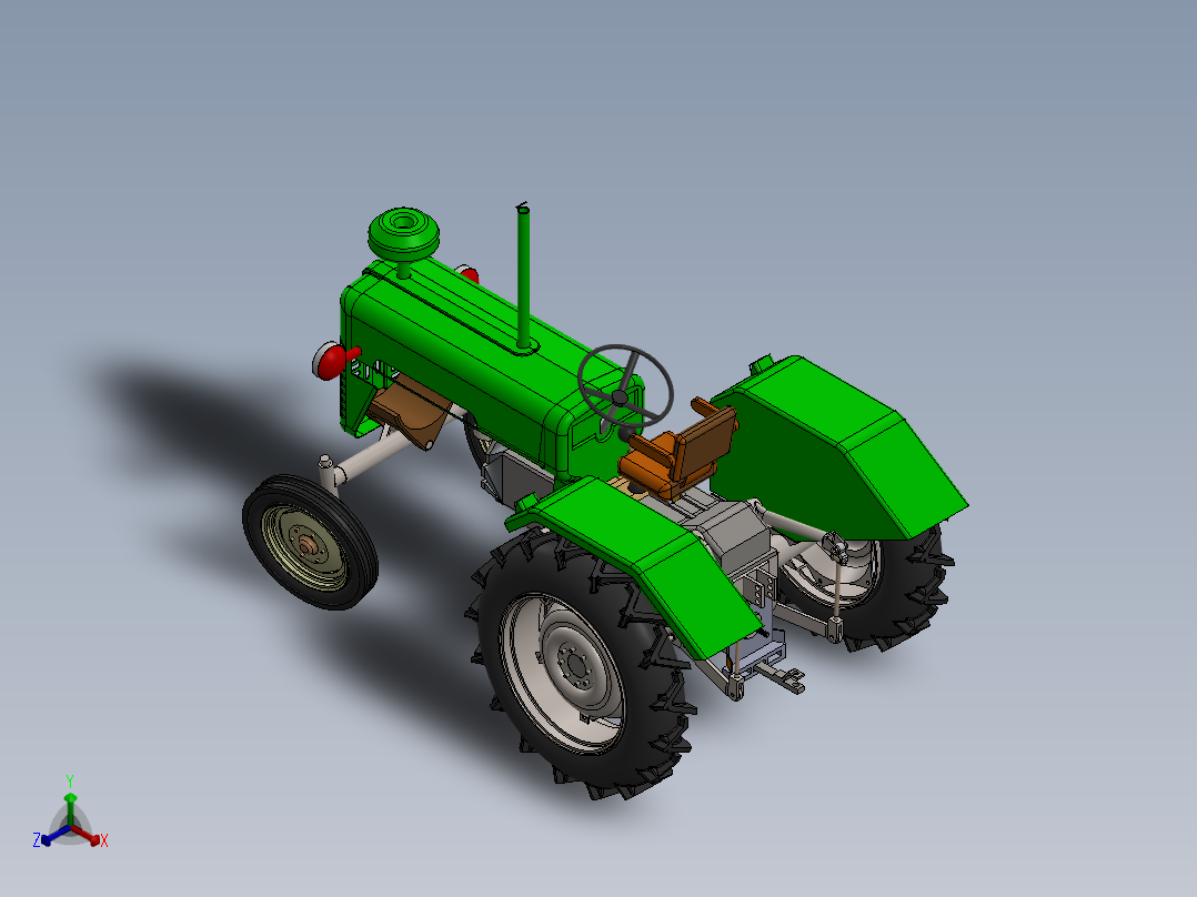 拖拉机、四轮车(18)正等轴测图