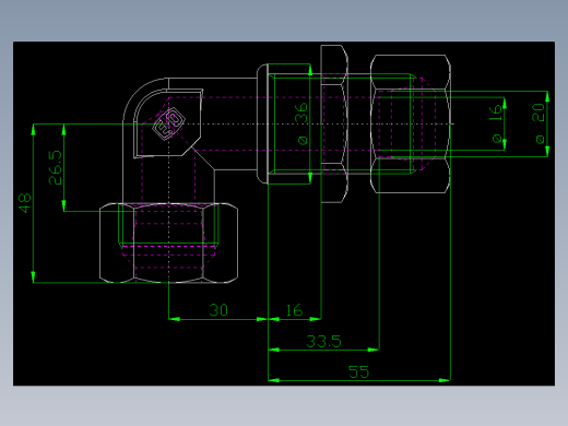 PARKER管接头EO Bulkhead elbow WSV20SCF(16)_front