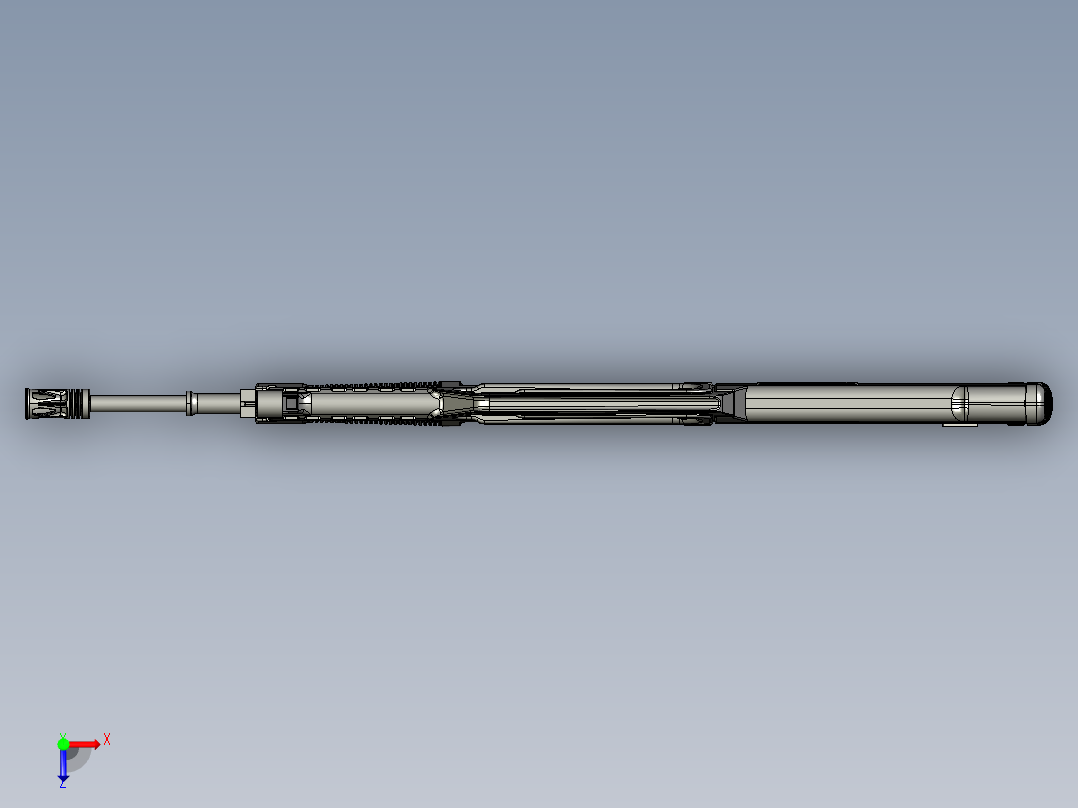 手枪左轮冲锋枪老式狙击步枪设计3D图纸real-sword-rs-type-97-aeg sw stp俯视图