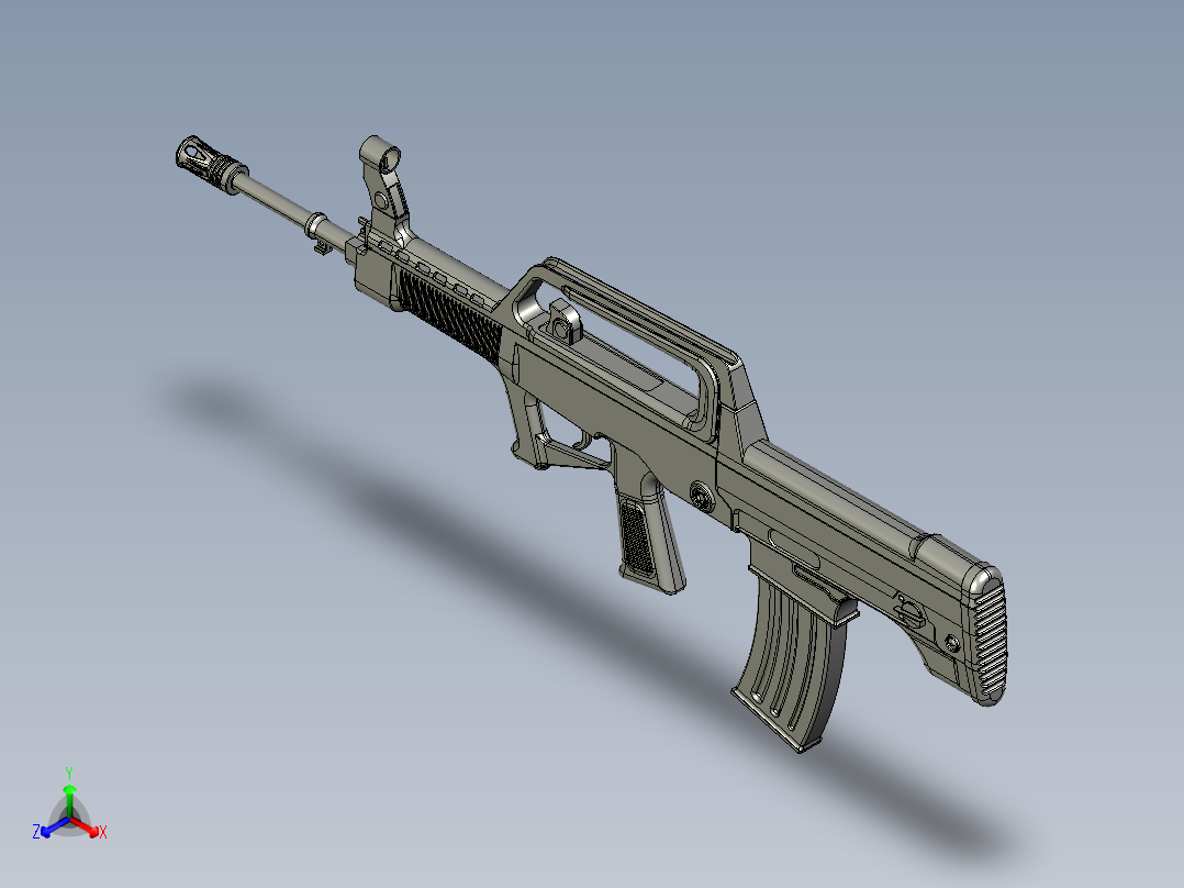 手枪左轮冲锋枪老式狙击步枪设计3D图纸real-sword-rs-type-97-aeg sw stp正等轴测图