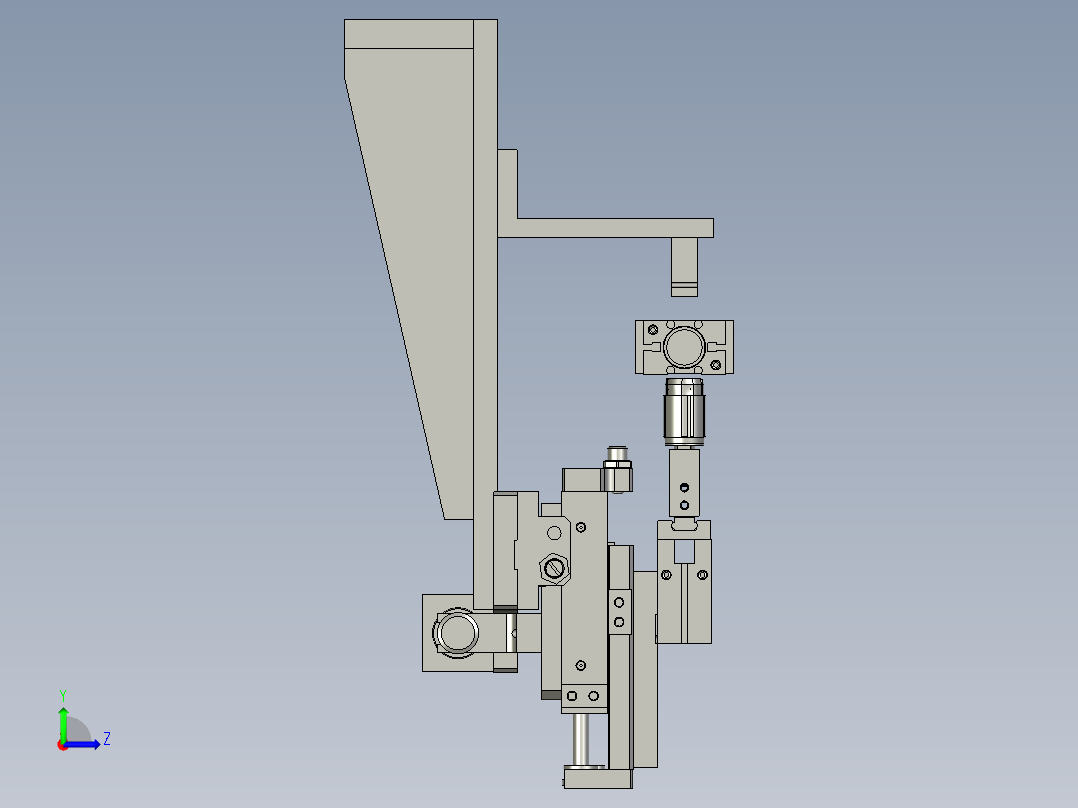 成品下料组件左视图