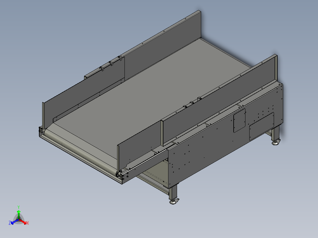 小型伸缩线工业轻型可伸缩皮带线传动带正等轴测图