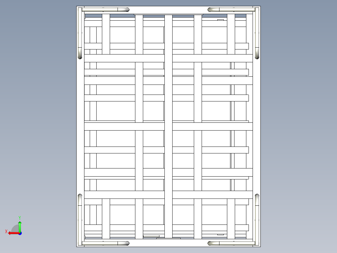 B8保险杠骨架器具_翻板后视图