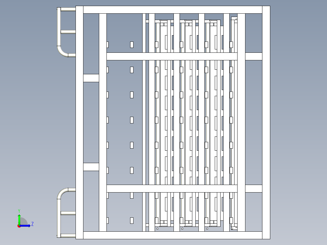 B8保险杠骨架器具_翻板左视图