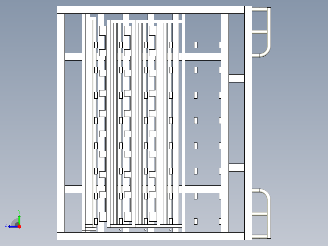 B8保险杠骨架器具_翻板右视图