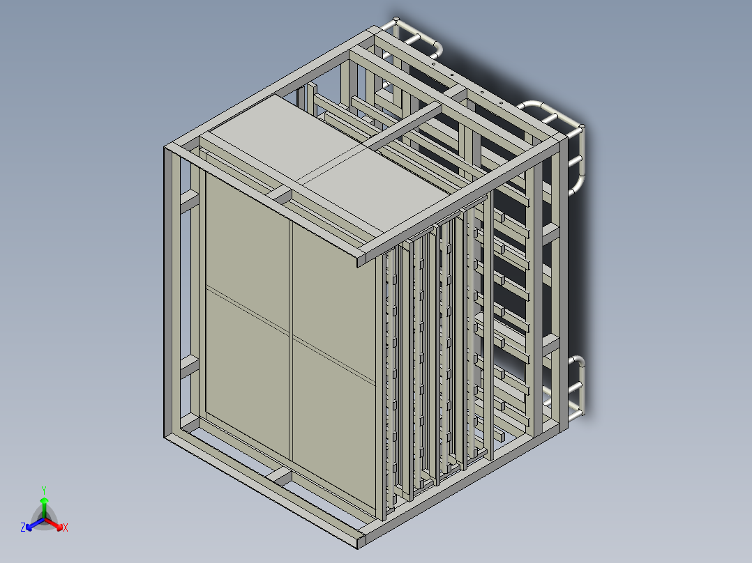B8保险杠骨架器具_翻板正等轴测图