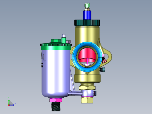 低排放汽车发动机化油器左视缩略图
