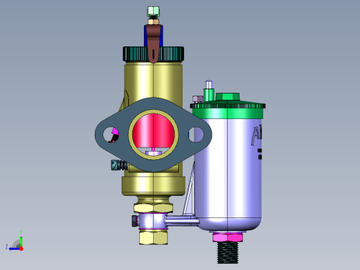 低排放汽车发动机化油器右视缩略图