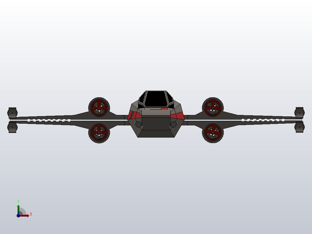 X翼星球大战的简单设计前视图