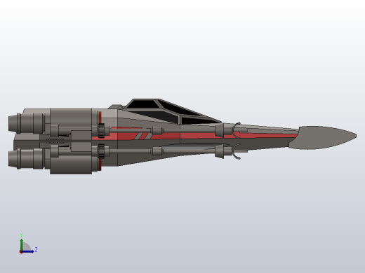 X翼星球大战的简单设计左视缩略图