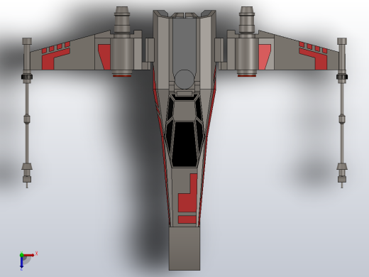 X翼星球大战的简单设计俯视缩略图