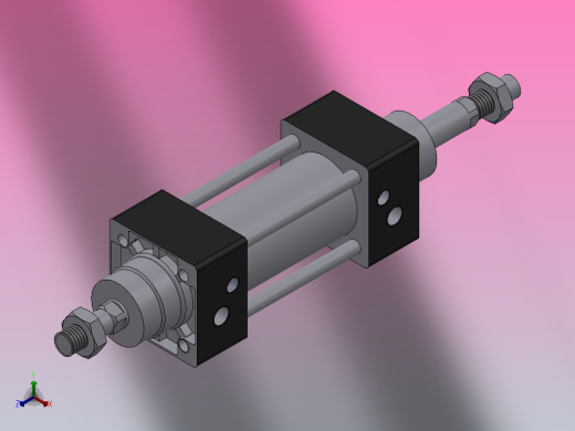 SU标准复动型气缸SID32×100-S-CS1U1正等轴测缩略图