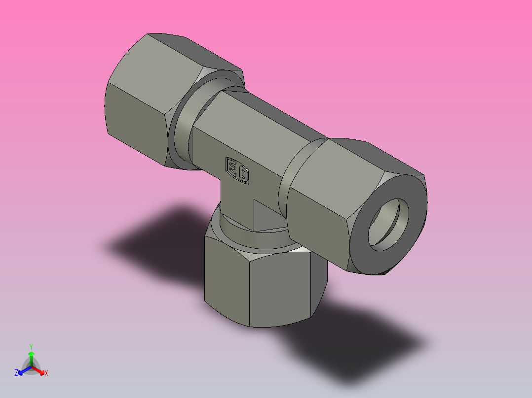 EO接头三通T10ZL71.igs正等轴测图