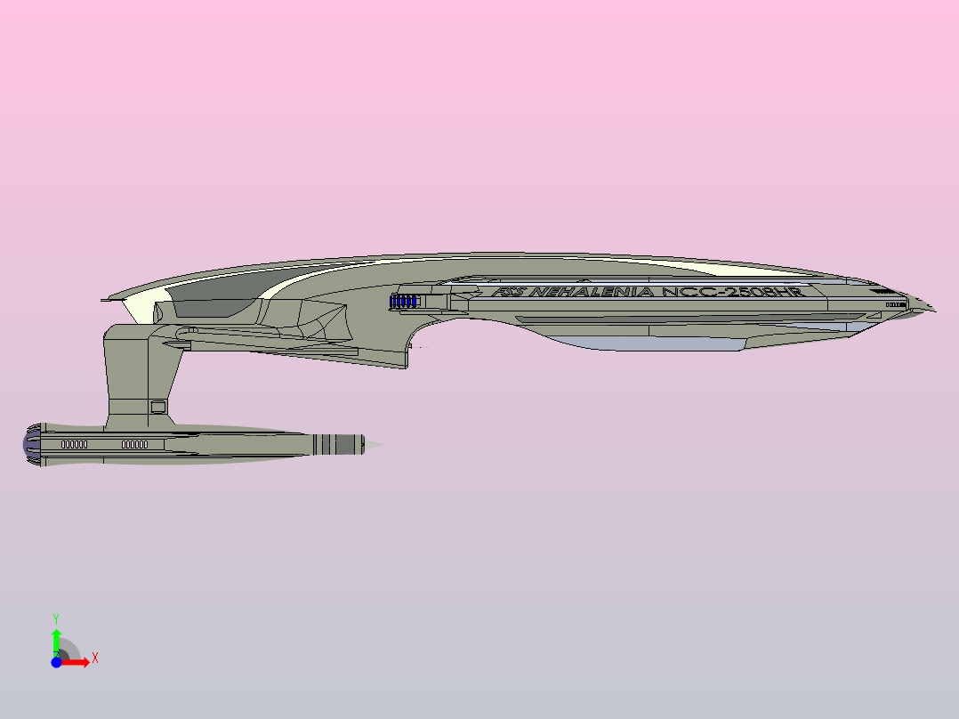 23D可打印宇宙飞船前视图