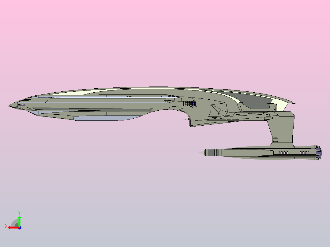 23D可打印宇宙飞船后视图