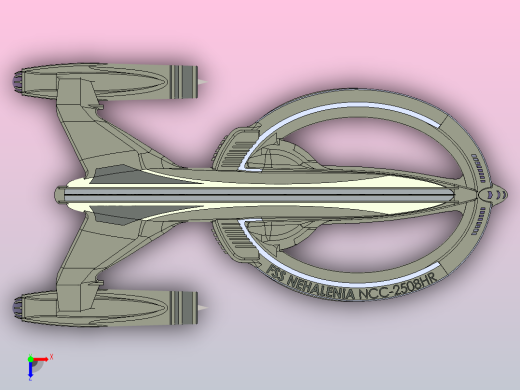 23D可打印宇宙飞船俯视缩略图