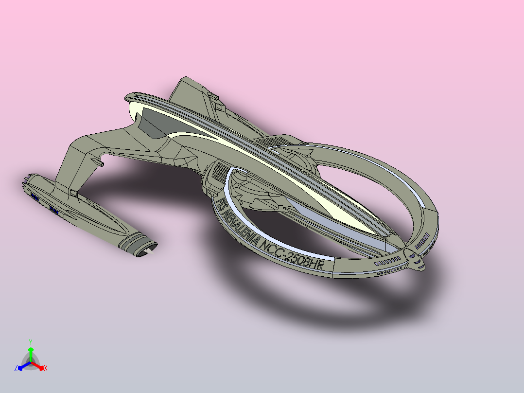 23D可打印宇宙飞船正等轴测图