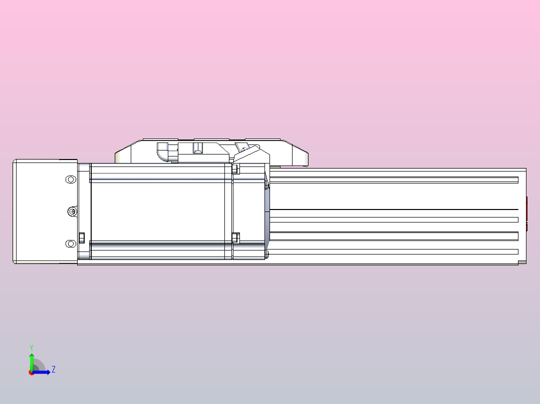 滚珠丝杠直线轴带导轨全封闭TPA-HCR-85D-1610C-L100-MR-C-P20-N3左视图