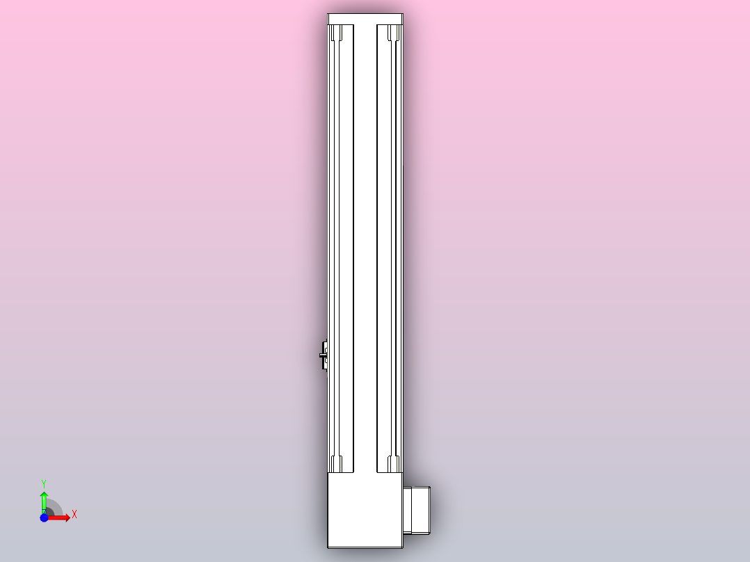 伺服电机集成皮带传动直线执行器TPA-OCB-140-256-L250-LU-P75-N3前视图