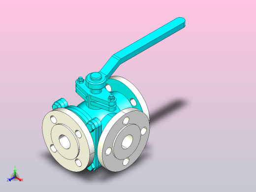 Q44-644-944-45-645-945F-Y-25 三通法兰球阀[32],正等轴测缩略图