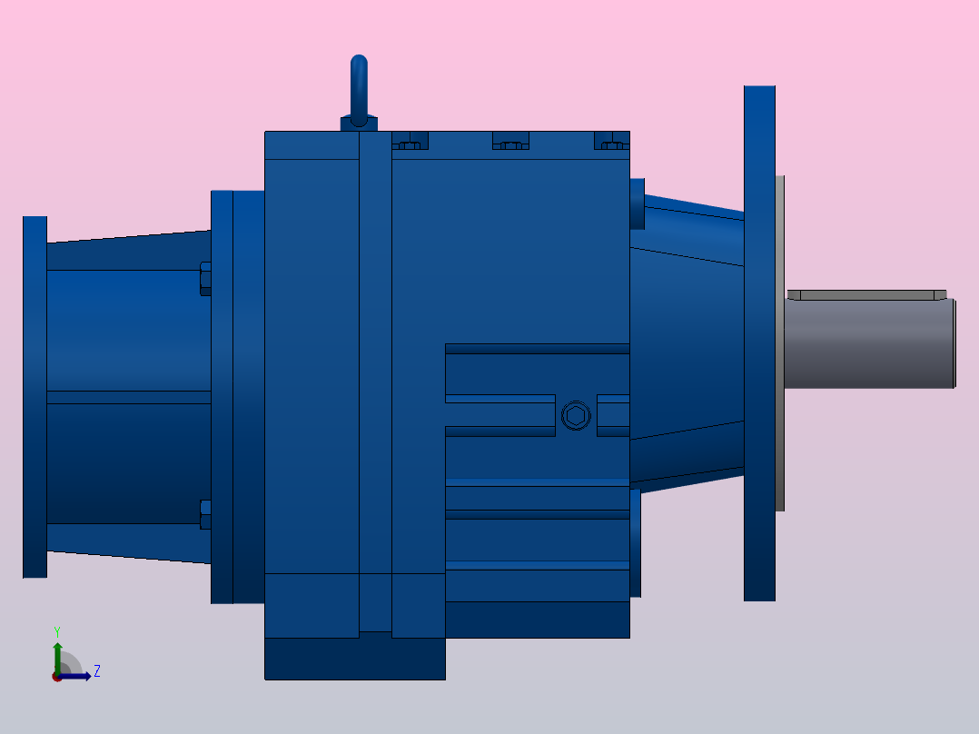 RF67ZP斜齿轮减速机RF67-4.29-M1-P63-Φ200左视图