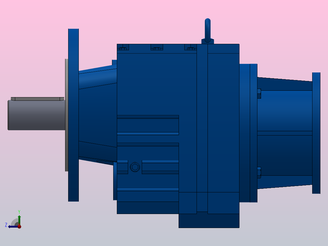 RF67ZP斜齿轮减速机RF67-4.29-M1-P63-Φ200右视图