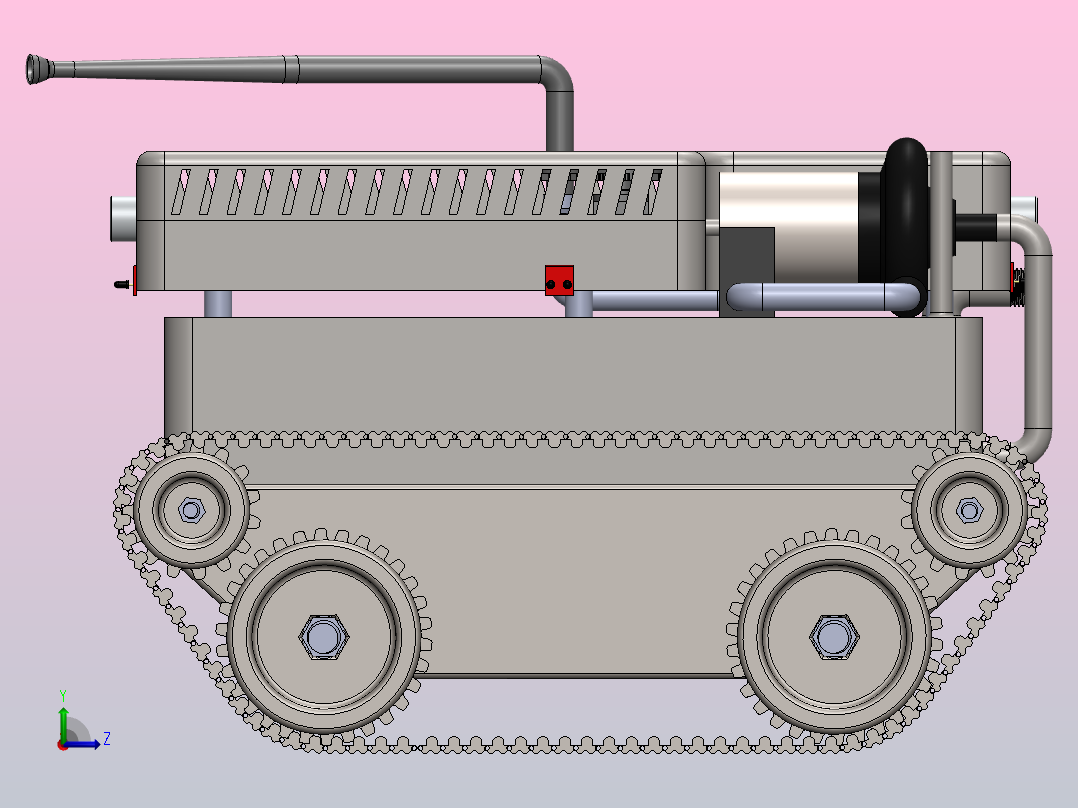 DEP一款消防机器人3D图纸 Solidworks设计 附STEP左视图