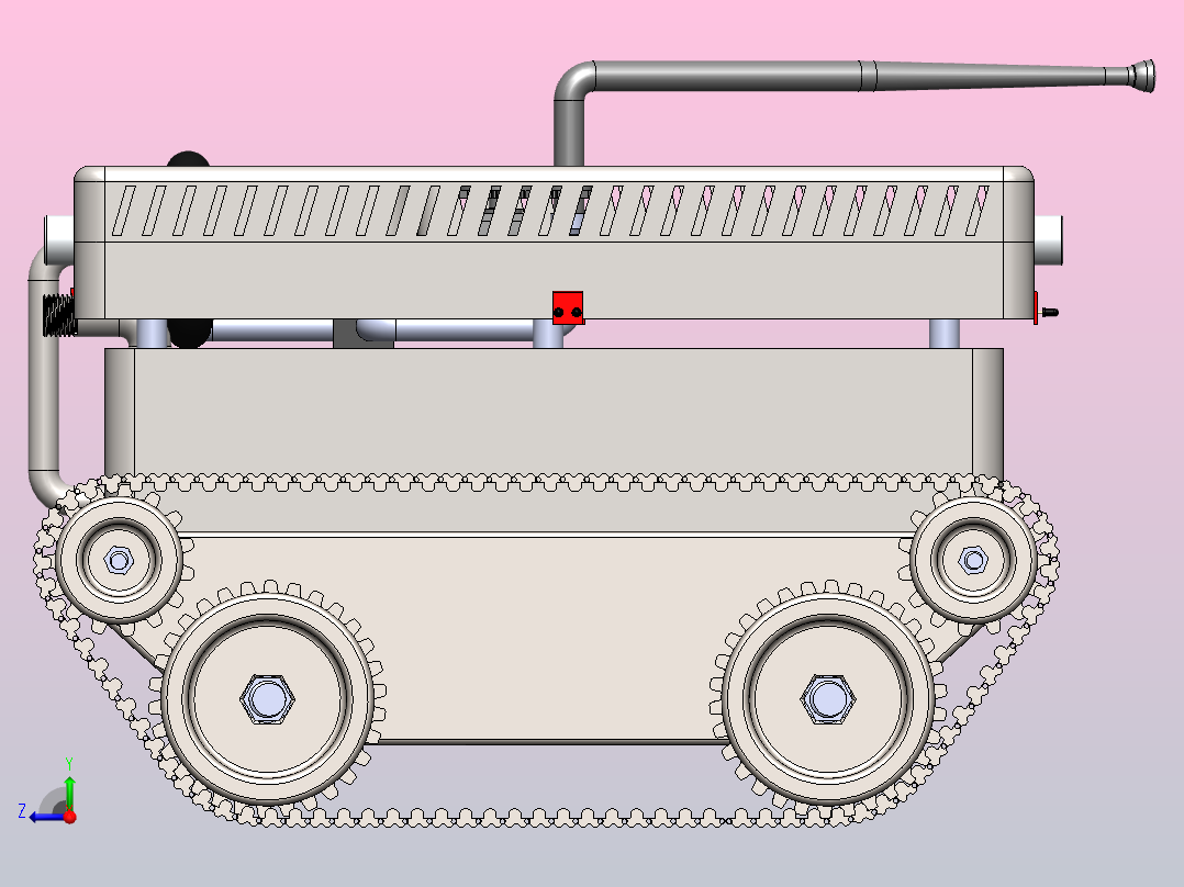 DEP一款消防机器人3D图纸 Solidworks设计 附STEP右视图
