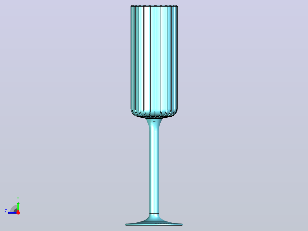 罗纹香槟酒杯右视图