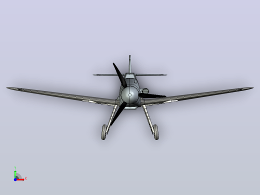 梅塞施米特Bf 109或Me 109战斗机前视缩略图