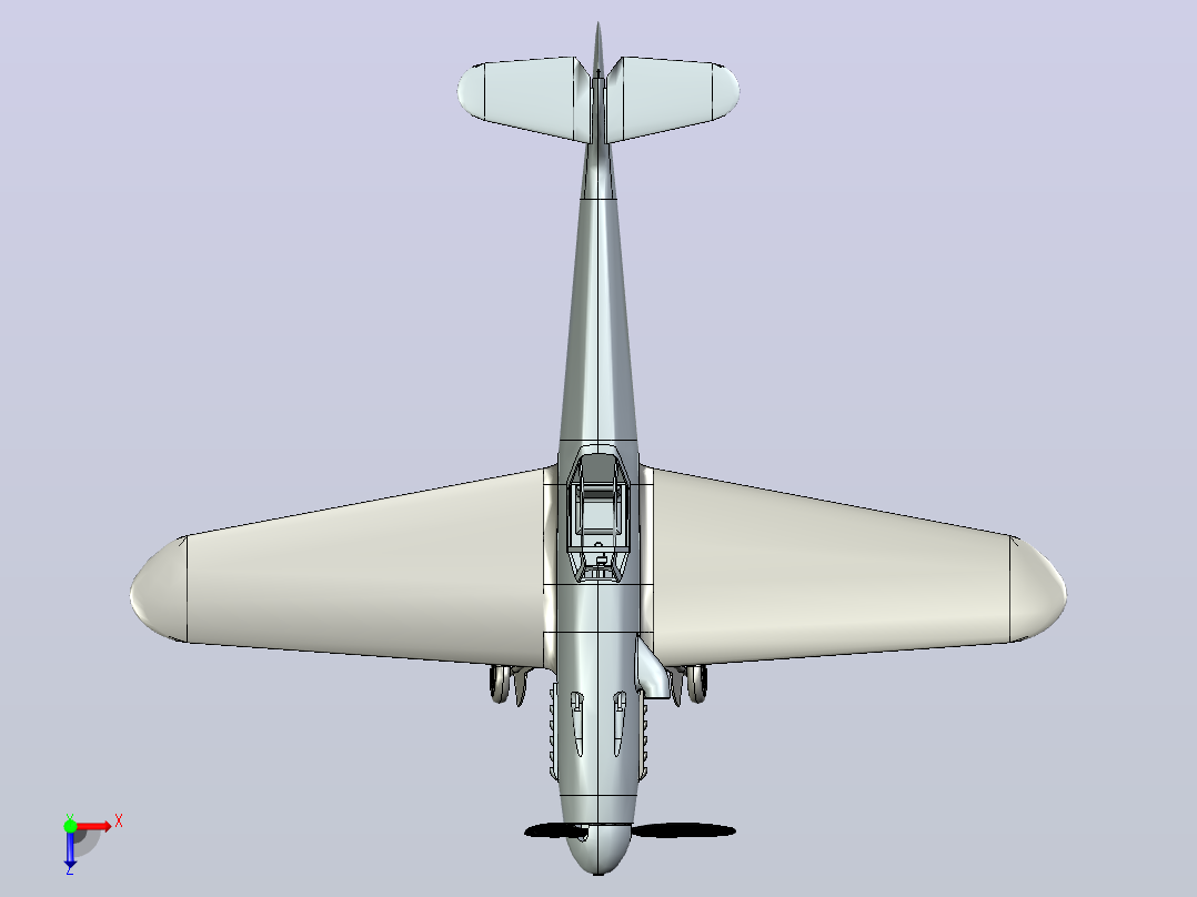 梅塞施米特Bf 109或Me 109战斗机俯视图