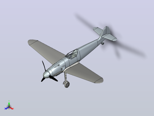 梅塞施米特Bf 109或Me 109战斗机正等轴测缩略图