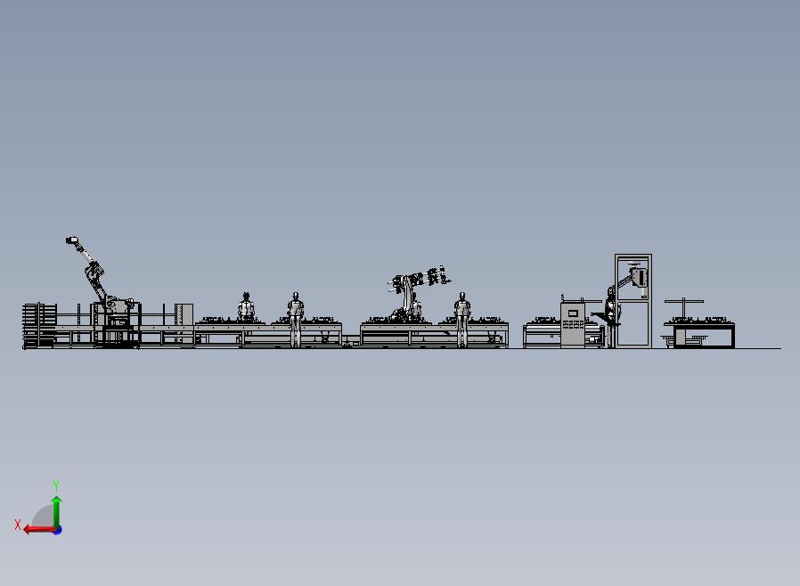 高铁车门生产装配流水线后视图