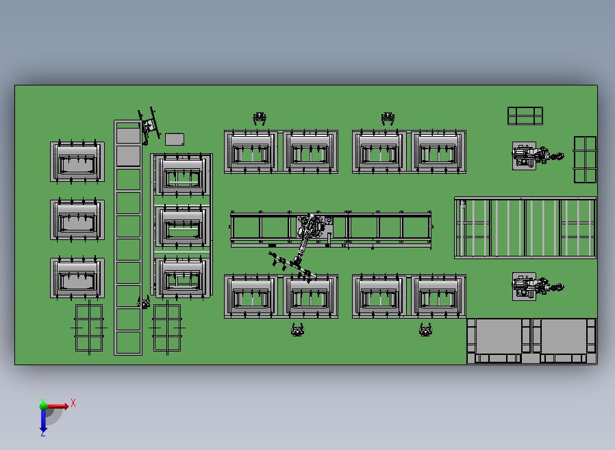 高铁车门生产装配流水线俯视图
