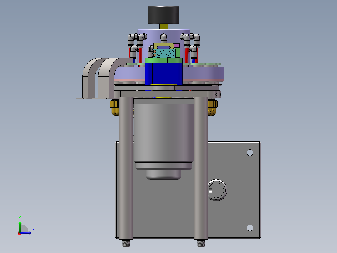 真空转台、分度器真空吸取装置3D模型前视图