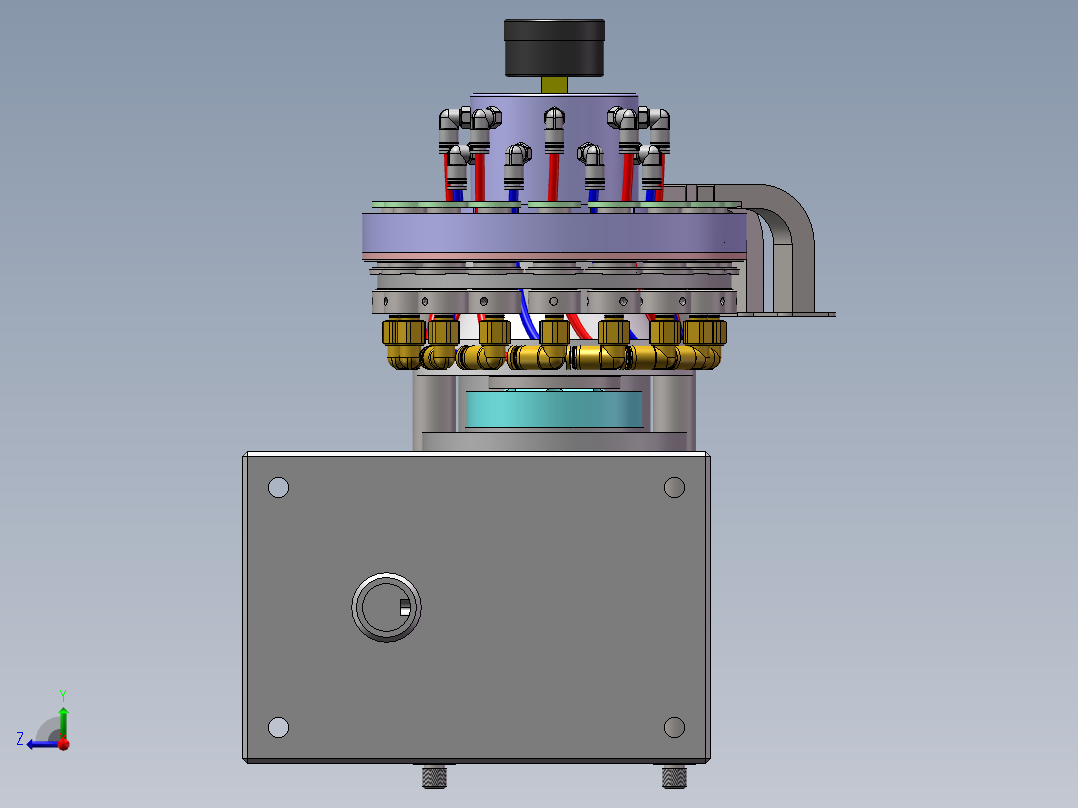 真空转台、分度器真空吸取装置3D模型后视图