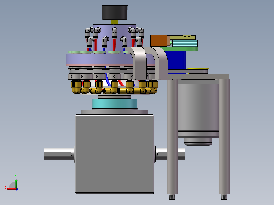 真空转台、分度器真空吸取装置3D模型左视图