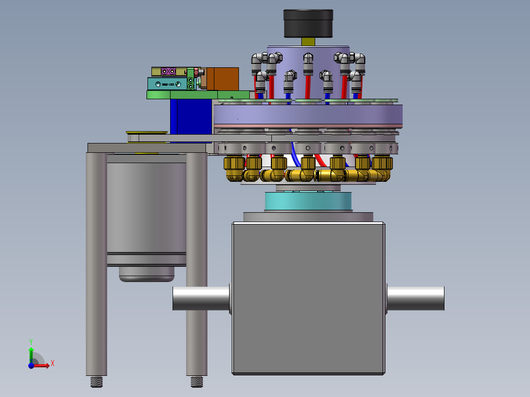 真空转台、分度器真空吸取装置3D模型右视图