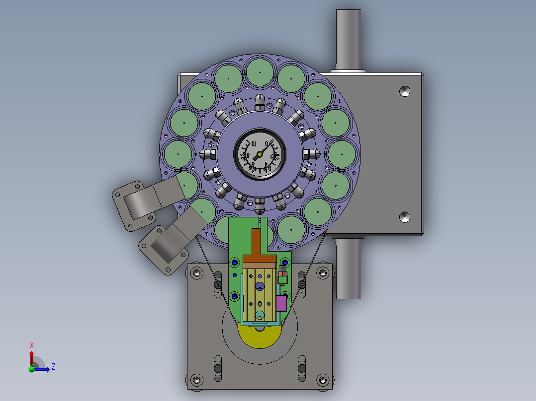 真空转台、分度器真空吸取装置3D模型俯视图