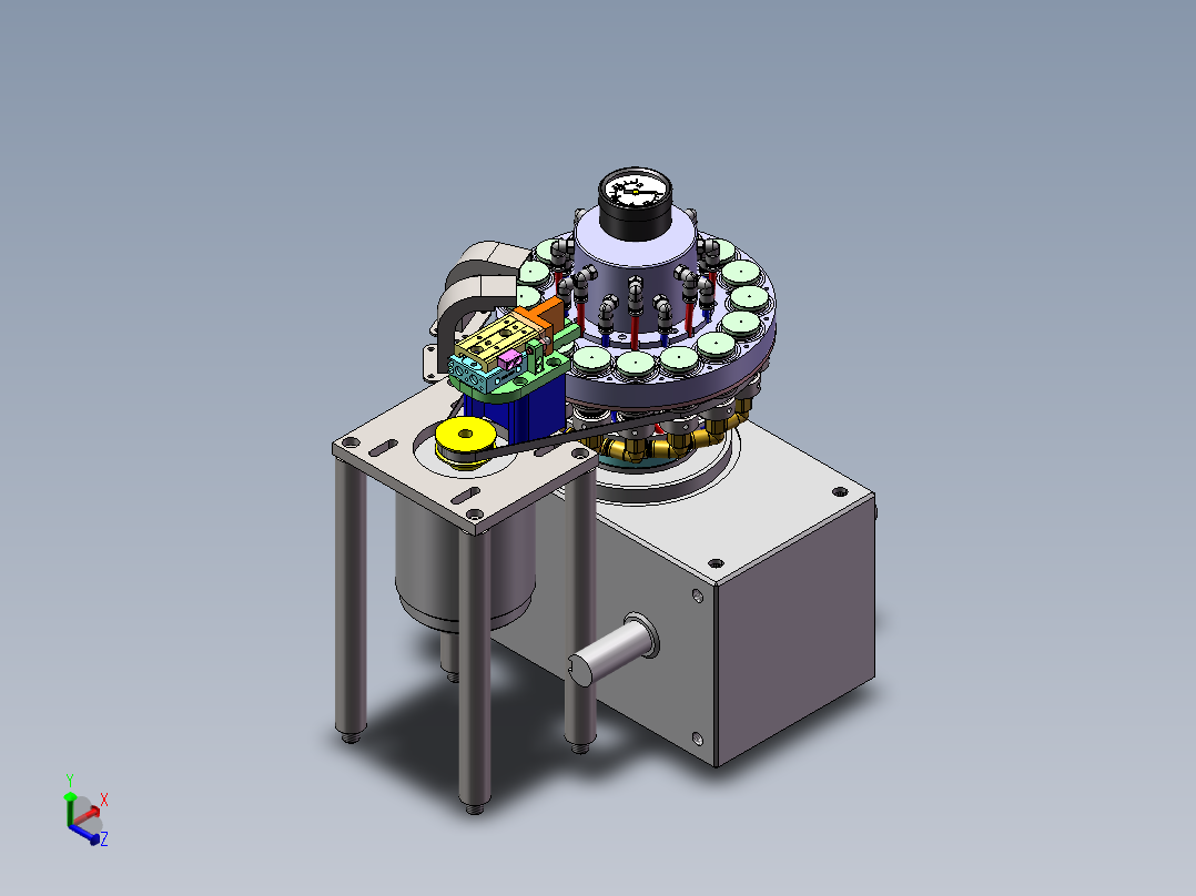 真空转台、分度器真空吸取装置3D模型正等轴测图