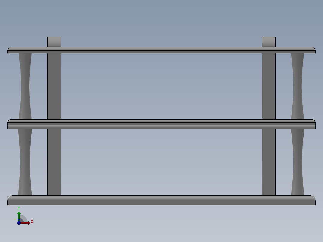 双层20位烟斗架前视图