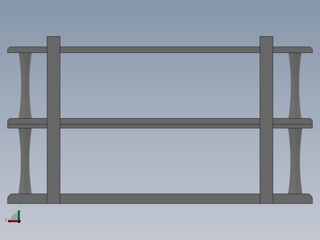 双层20位烟斗架后视图