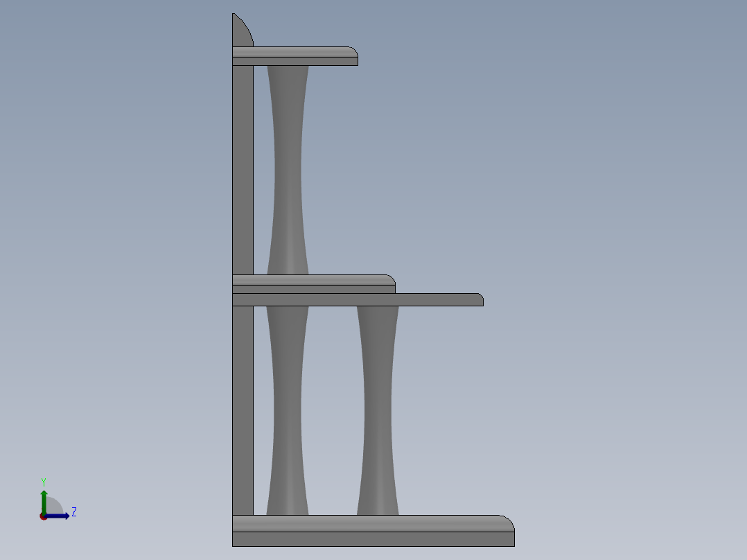 双层20位烟斗架左视图