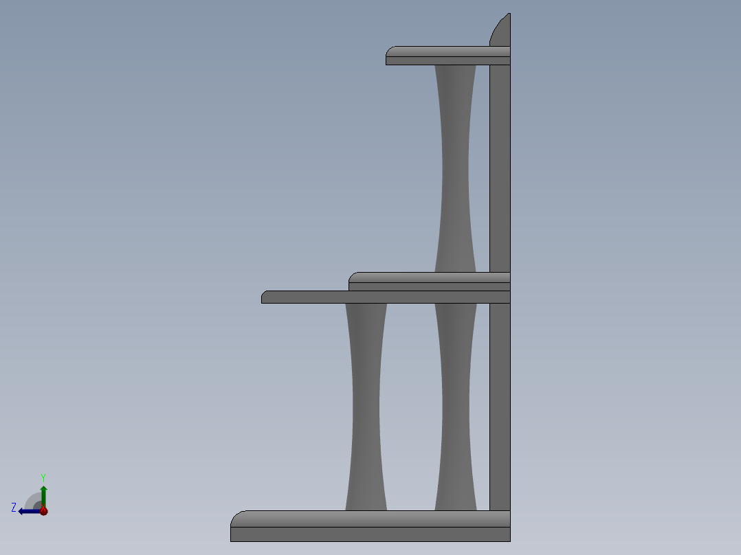 双层20位烟斗架右视图