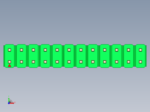 彩色公头100mil（2.54mm）系列-DS1021_green_2x12p_100mil_Type1_rev1.0前视缩略图