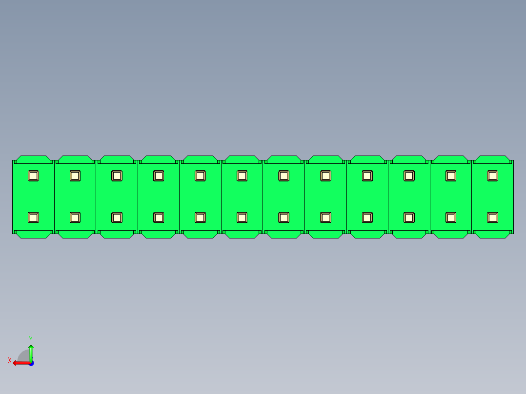 彩色公头100mil（2.54mm）系列-DS1021_green_2x12p_100mil_Type1_rev1.0后视图