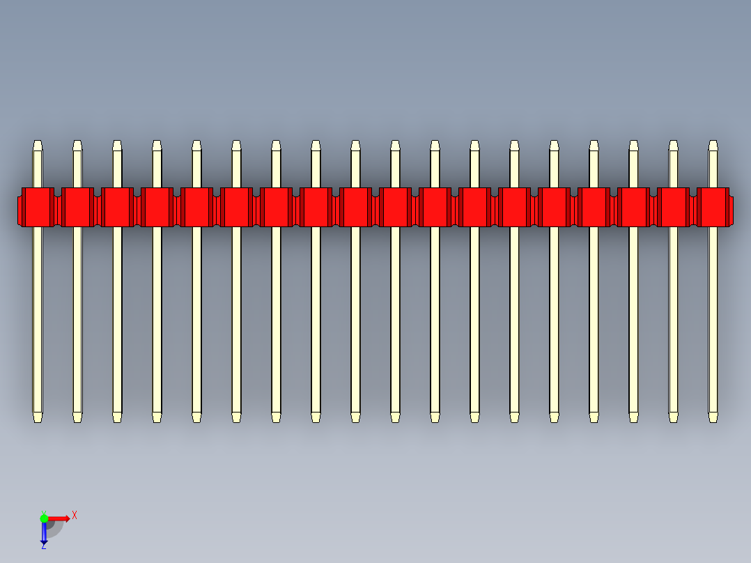 彩色公头100mil（2.54mm）系列-DS1021_red_1x18p_100mil_Type5_rev1.0俯视图